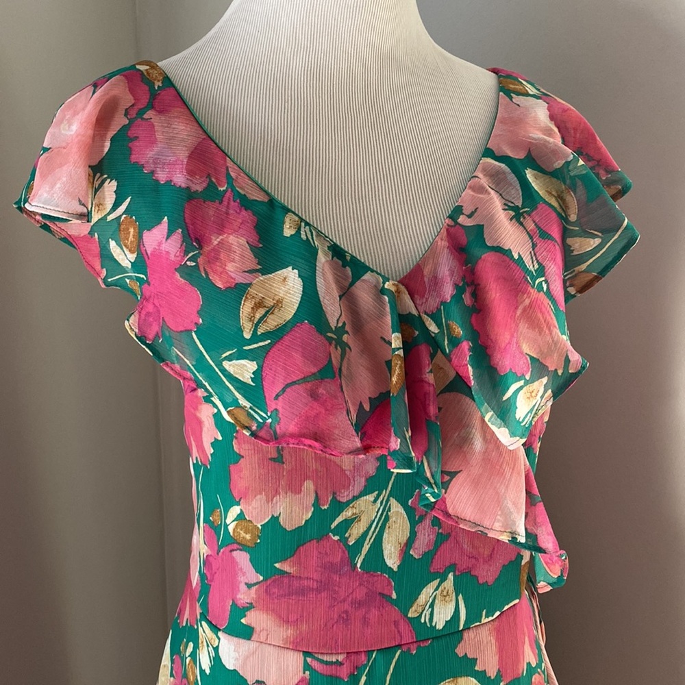 London Times Floral Ruffle Maxi - Picture 4 of 12